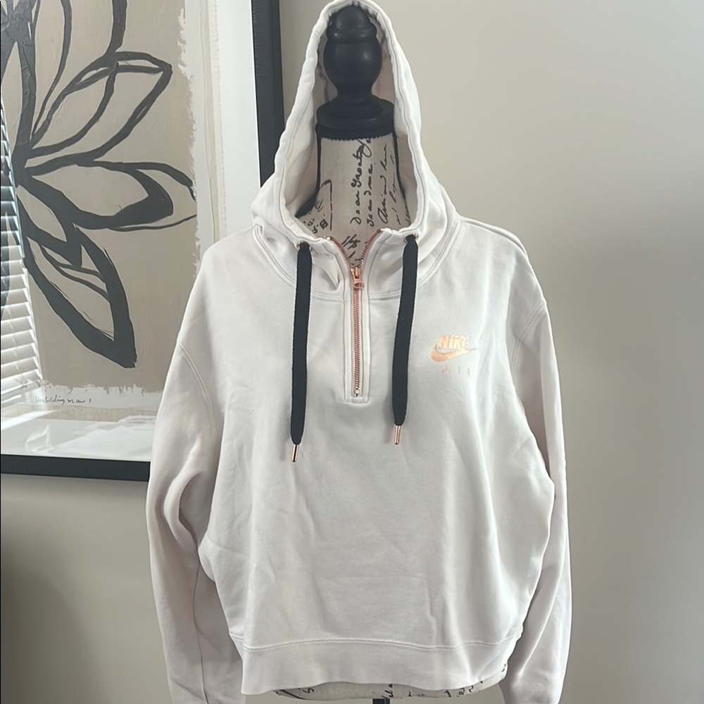 Nike Off-white cropped hoodie with rose gold accents